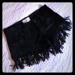 Denim &supply Ralph Lauren real suede fringe short